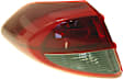 Driver Side, Outer Tail Light, with Bulb, Halogen, Red Lens, CAPA CERTIFIED