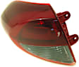 Driver Side, Outer Tail Light, with Bulb, Halogen, Red Lens, CAPA CERTIFIED