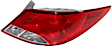 Passenger Side Tail Light, with Bulb, Halogen, Clear and Red Lens, Sedan, CAPA CERTIFIED