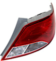 Passenger Side Tail Light, with Bulb, Halogen, Clear and Red Lens, Sedan, CAPA CERTIFIED