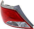 Driver Side Tail Light, with Bulb, Halogen, Clear and Red Lens, CAPA CERTIFIED