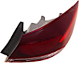 Passenger Side, Outer Tail Light, with Bulb, Halogen, Clear Lens, CAPA CERTIFIED