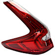 Driver Side, Outer Tail Light, with Bulb, Halogen, Clear and Red Lens, CAPA CERTIFIED