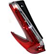 Driver Side, Outer Tail Light, with Bulb, Halogen, Clear and Red Lens, CAPA CERTIFIED