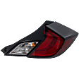 Passenger Side Tail Light, with Bulb, Halogen, Clear and Red Lens, Coupe, CAPA CERTIFIED