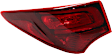 Driver Side, Outer Tail Light, With bulb(s), Halogen, Red Lens CAPA CERTIFIED