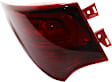 Driver Side, Outer Tail Light, With bulb(s), Halogen, Red Lens CAPA CERTIFIED