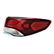 Passenger Side, Outer Tail Light, with Bulb, Halogen, Clear and Red Lens, CAPA CERTIFIED