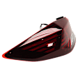 Driver Side, Outer Tail Light, with Bulb, Halogen, Clear and Red Lens, CAPA CERTIFIED