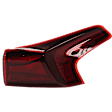Passenger Side, Outer Tail Light, with Bulb, Halogen, Red Lens, CAPA CERTIFIED