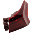 Passenger Side, Outer Tail Light, with Bulb, Halogen, Red Lens, CAPA CERTIFIED