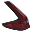 Driver Side, Outer Tail Light, with Bulb, LED, Clear and Red Lens, CAPA CERTIFIED