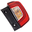 Passenger Side, Outer Tail Light, with Bulb, LED, Clear and Red Lens, CAPA CERTIFIED