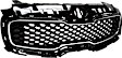 Upper Grille Assembly, Painted Black Shell and Insert, CAPA CERTIFIED