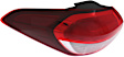 Driver Side, Outer Tail Light, With bulb(s), Halogen, Clear and Red Lens, CAPA CERTIFIED