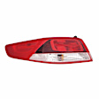 Driver Side, Outer Tail Light, with Bulb, Halogen, Clear and Red Lens, CAPA CERTIFIED