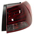 Passenger Side, Outer Tail Light, with Bulb, Halogen, Clear and Red Lens, CAPA CERTIFIED