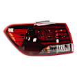 Driver Side, Outer Tail Light, with Bulb, Halogen, Clear and Red Lens, CAPA CERTIFIED