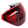 Driver Side, Outer Tail Light, with Bulb, Halogen, Clear and Red Lens, CAPA CERTIFIED