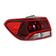 Driver Side, Outer Tail Light, with Bulb, LED, Clear Lens, CAPA CERTIFIED