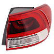 Passenger Side, Outer Tail Light, with Bulb, LED, Clear Red Lens, CAPA CERTIFIED
