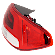 Passenger Side, Outer Tail Light, with Bulb, LED, Clear Red Lens, CAPA CERTIFIED