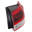 Passenger Side, Outer Tail Light, with Bulb, LED, Clear Red Lens, CAPA CERTIFIED