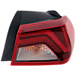 Passenger Side, Outer LED Tail Light, With bulb(s), Clear & Red Lens
