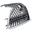 Grille Assembly, Chrome Shell with Painted Dark Gray Insert, Base Model, 6 Cyl., 3.5L Engine