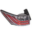 Driver Side, Outer Tail Light, without Bulb, Halogen, Red Lens, Base Model, CAPA CERTIFIED