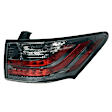 Passenger Side, Outer Tail Light, without Bulb, Halogen, Clear and Red Lens, CAPA CERTIFIED
