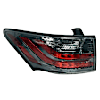 Driver Side, Outer Tail Light, without Bulb, Halogen, Clear and Red Lens, CAPA CERTIFIED