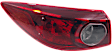 Driver Side, Outer Tail Light, with Bulb, Halogen, Red Lens, Sedan, Mexico Built Vehicle, CAPA CERTIFIED