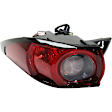 Passenger Side, Outer Tail Light, with Bulb, Halogen, Red Lens, CAPA CERTIFIED