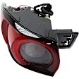 Passenger Side, Outer Tail Light, with Bulb, Halogen, Red Lens, CAPA CERTIFIED