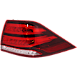 Passenger Side, Outer Tail Light, with Bulb, Halogen, Clear and Red Lens, CAPA CERTIFIED