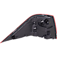 Passenger Side, Outer Tail Light, with Bulb, Halogen, Clear and Red Lens, CAPA CERTIFIED