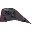 Driver Side, Outer Tail Light, with Bulb, Halogen, Clear and Red Lens