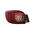 Driver Side, Outer Tail Light, with Bulb, LED, Clear and Red Lens, CAPA CERTIFIED