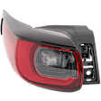 Driver Side, Outer LED Tail Light, With bulb(s), Clear & Red Lens