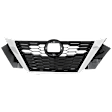Center Grille, Black Shell with Chrome Insert, 4 Cyl., 2.0L Engine, For Models without Front View Camera