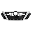 Center Grille, Black Shell with Chrome Insert, 4 Cyl., 2.0L Engine, For Models without Front View Camera