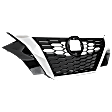 Center Grille, Black Shell with Chrome Insert, 4 Cyl., 2.0L Engine, For Models without Front View Camera, CAPA CERTIFIED