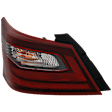 Passenger Side, Outer Tail Light, with Bulb, Halogen, Clear Red Lens, Black Interior, CAPA CERTIFIED