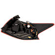 Passenger Side, Outer Tail Light, with Bulb, Halogen, Clear Red Lens, Black Interior, CAPA CERTIFIED