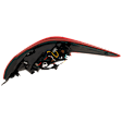 Passenger Side, Outer Tail Light, with Bulb, Halogen, Clear Red Lens, Black Interior, CAPA CERTIFIED