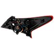 Driver Side, Outer Tail Light, with Bulb, Halogen, Clear Red Lens, Black Interior, 17-18 SR Model, CAPA CERTIFIED