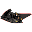 Driver Side, Outer Tail Light, with Bulb, Halogen, Clear Red Lens, Black Interior, 17-18 SR Model, CAPA CERTIFIED