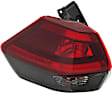 Driver Side, Outer Tail Light, with Bulb, Halogen, Clear and Red Lens, CAPA CERTIFIED