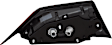 Passenger Side, Inner Tail Light, with Bulb, Halogen, Clear and Red Lens
